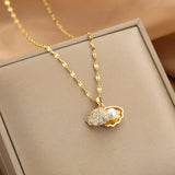 Korean Openable Shell Pearl Locket Necklace | Double-Sided Shell Pendant