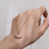 Korean Openable Shell Pearl Locket Necklace | Double-Sided Shell Pendant