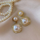 CC Style Pearl Vintage Drop Earrings | Classic Luxury Jewelry