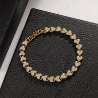 Luxury Roman Crystal Geometric Chain Bracelet | Elegant Sparkle Jewelry