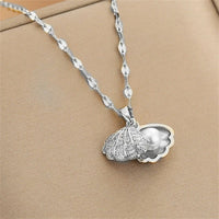 Korean Openable Shell Pearl Locket Necklace | Double-Sided Shell Pendant