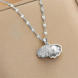 Korean Openable Shell Pearl Locket Necklace | Double-Sided Shell Pendant