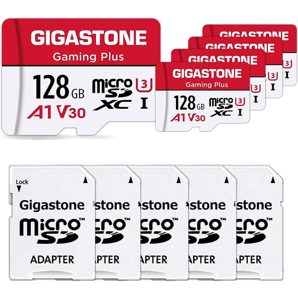 Gigastone 128GB MicroSD XC A1 V30 x5