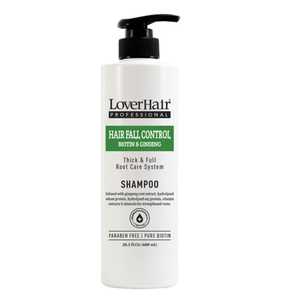 LoverHair Professional Hair Fall Control Shampoo 600 mL | Biotin & Ginseng Strength Formula