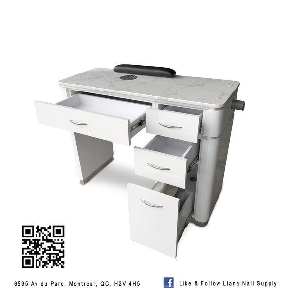 Manicure Table White with Single Side [ ORDER ONLY ]