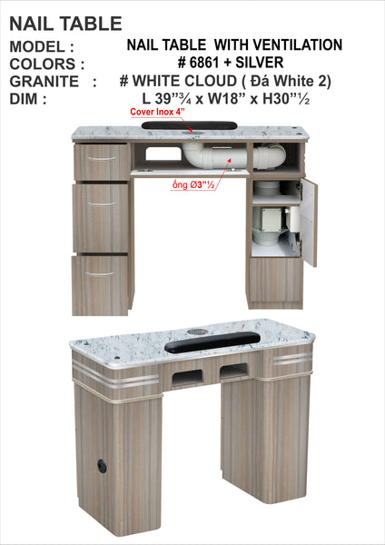 Manicure Table with VENTILATION